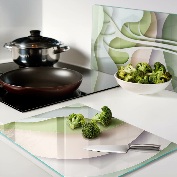 Chopping board Abstract waves in pastel colors