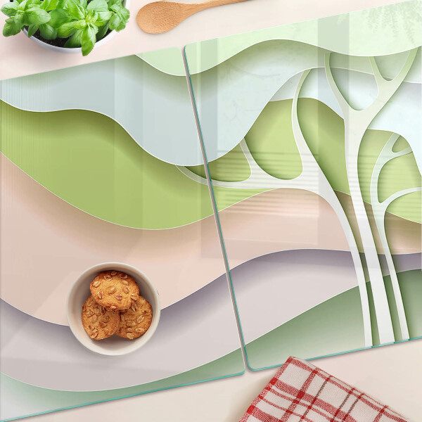 Chopping board Abstract waves in pastel colors