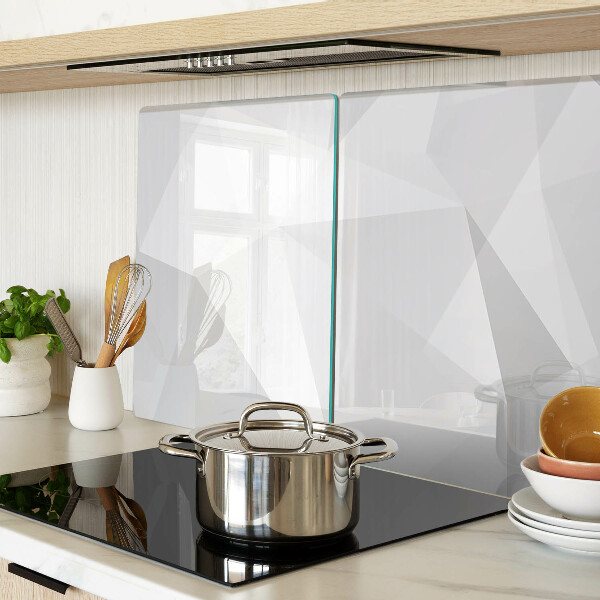 Chopping board glass Geometric shapes in shades of gray