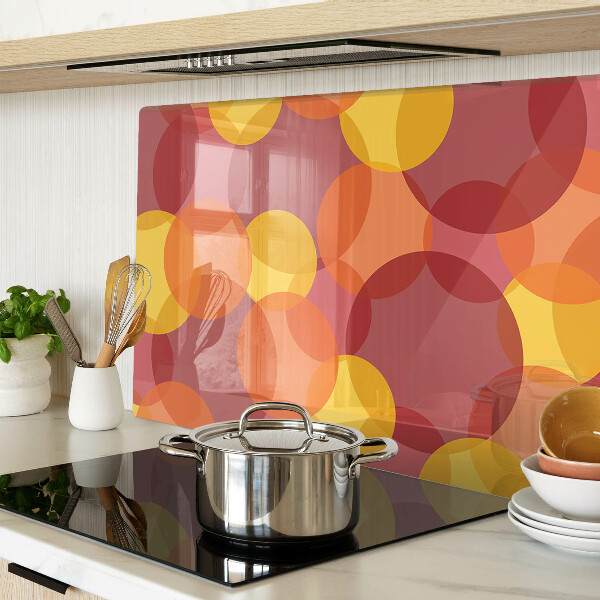 Glass chopping board Colorful circles in warm tones