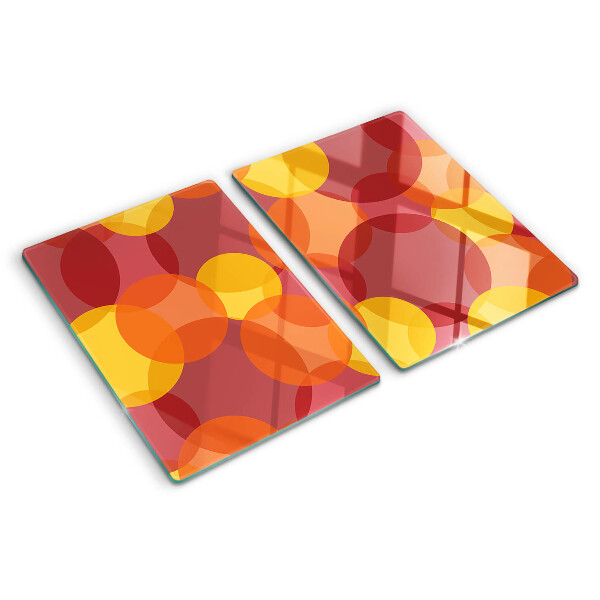 Glass chopping board Colorful circles in warm tones