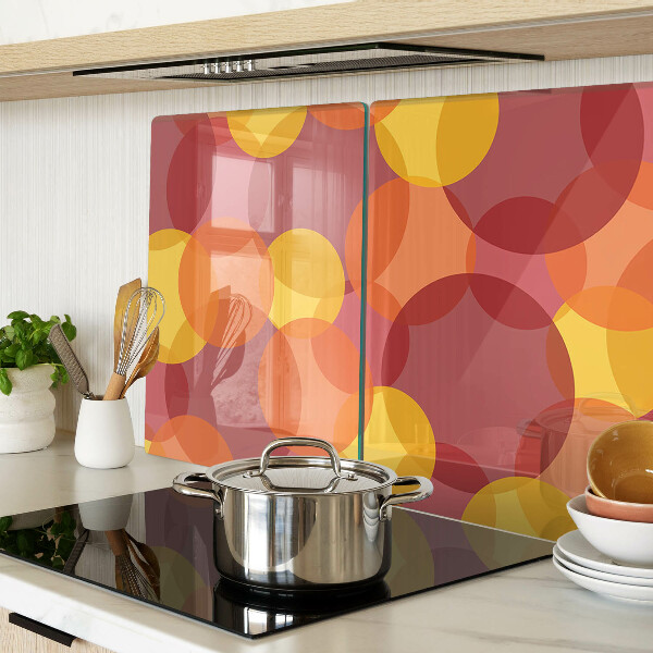 Glass chopping board Colorful circles in warm tones