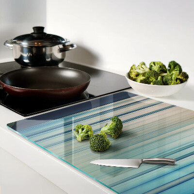 Glass cutting board Abstract lines in shades of blue