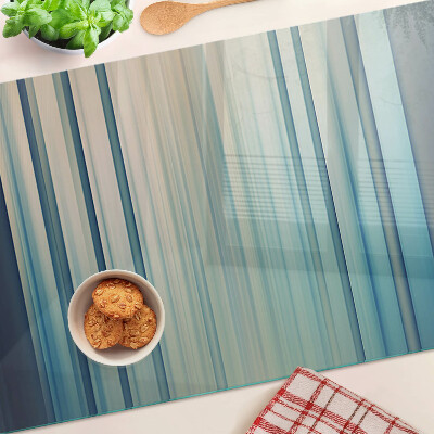 Glass cutting board Abstract lines in shades of blue