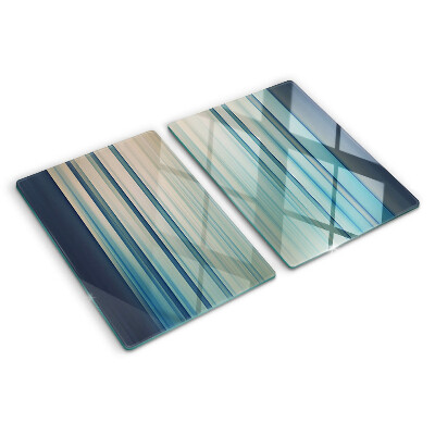 Glass cutting board Abstract lines in shades of blue