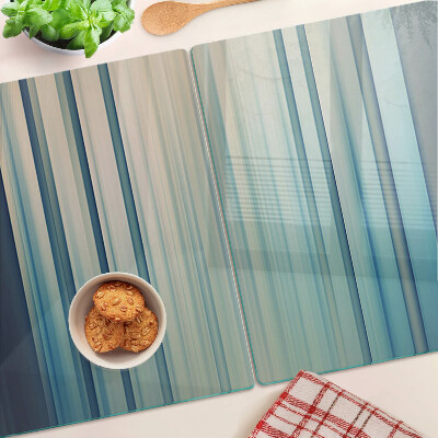 Glass cutting board Abstract lines in shades of blue