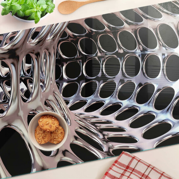 Glass kitchen board Abstract mesh structure