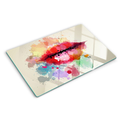 Chopping board Lips in colorful spots