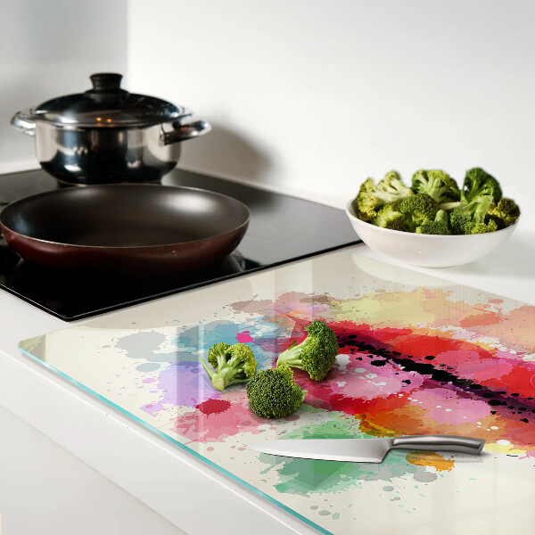Chopping board Lips in colorful spots
