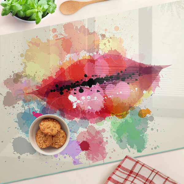 Chopping board Lips in colorful spots