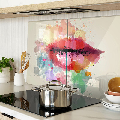 Chopping board Lips in colorful spots