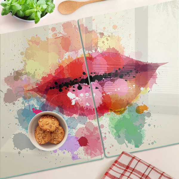 Chopping board Lips in colorful spots