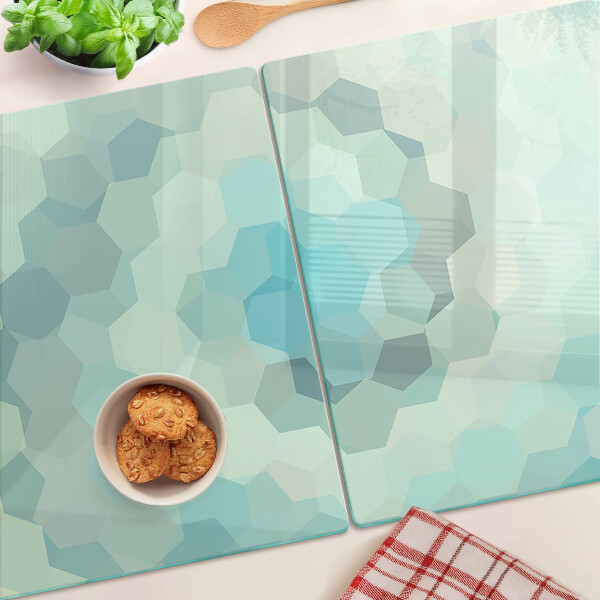 Cutting board Geometric shapes in shades of blue