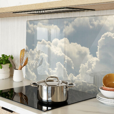 Glass chopping board Clouds in the sky