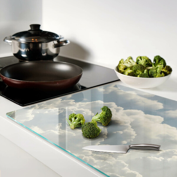 Glass chopping board Clouds in the sky