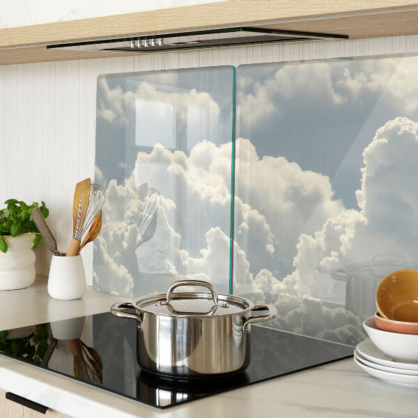 Glass chopping board Clouds in the sky