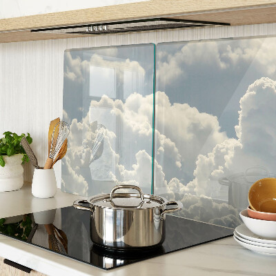 Glass chopping board Clouds in the sky