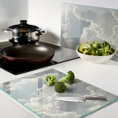 Glass chopping board Clouds in the sky