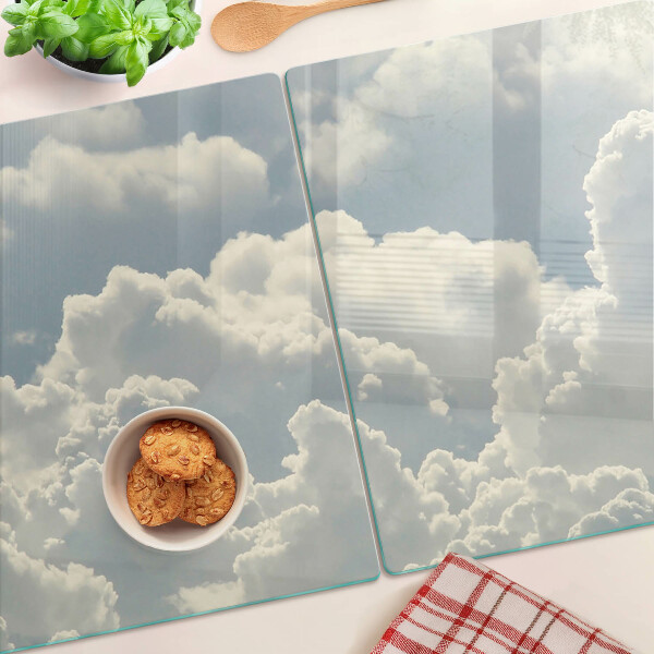 Glass chopping board Clouds in the sky