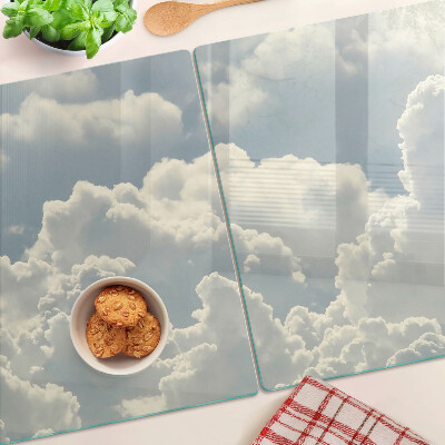 Glass chopping board Clouds in the sky