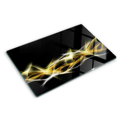 Glass cutting board A wave of light in shades of gold
