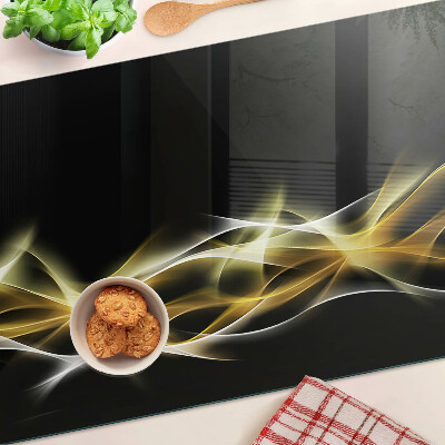 Glass cutting board A wave of light in shades of gold