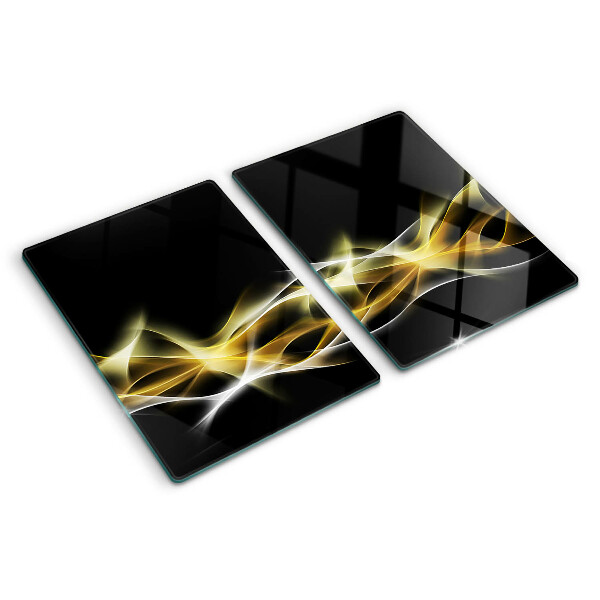 Glass cutting board A wave of light in shades of gold