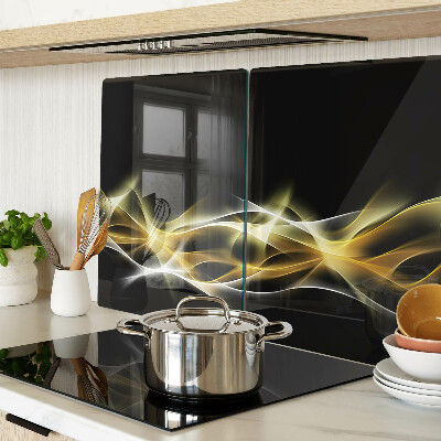 Glass cutting board A wave of light in shades of gold