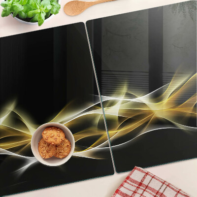Glass cutting board A wave of light in shades of gold