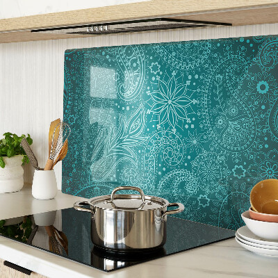Glass kitchen board Paisley pattern