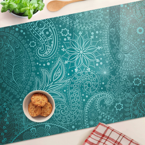 Glass kitchen board Paisley pattern