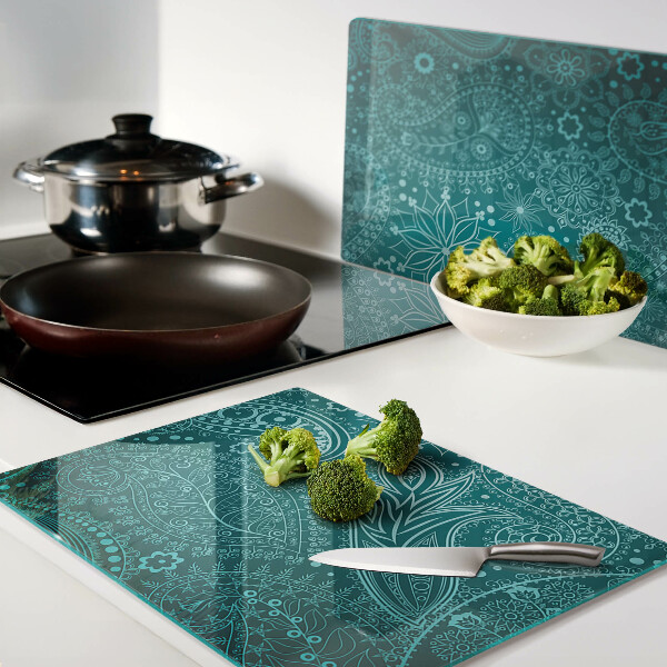 Glass kitchen board Paisley pattern