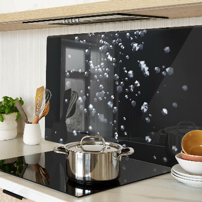 Glass kitchen board Crystal bubbles on a black background