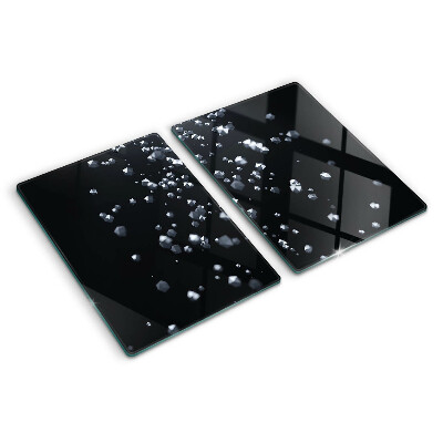 Glass kitchen board Crystal bubbles on a black background