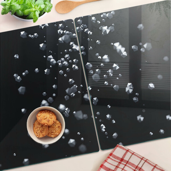 Glass kitchen board Crystal bubbles on a black background