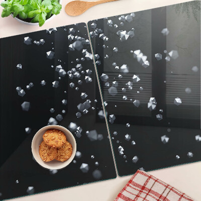 Glass kitchen board Crystal bubbles on a black background