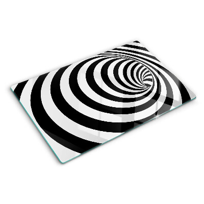 Chopping board Spiral motif in black and white