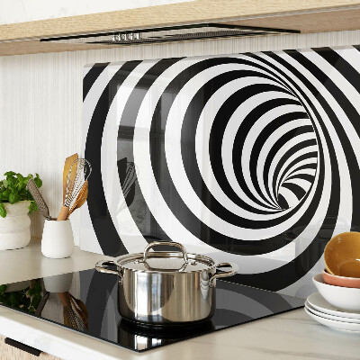 Chopping board Spiral motif in black and white