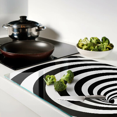 Chopping board Spiral motif in black and white