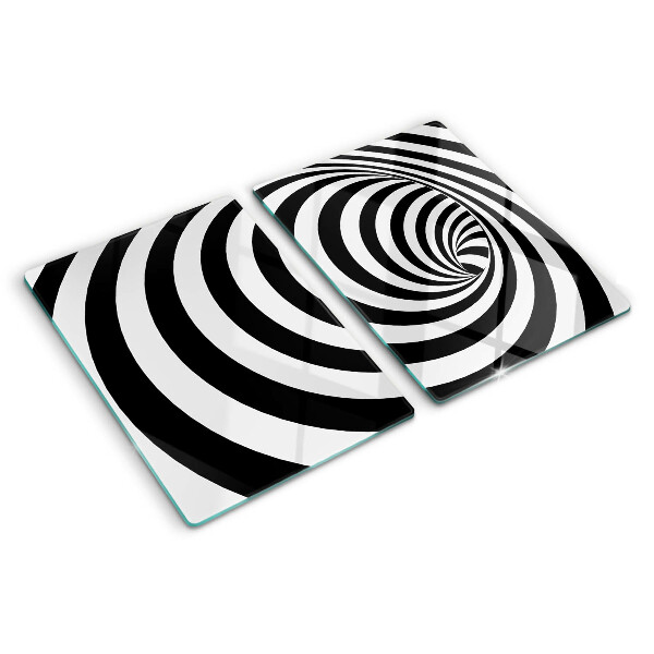 Chopping board Spiral motif in black and white