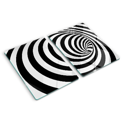 Chopping board Spiral motif in black and white