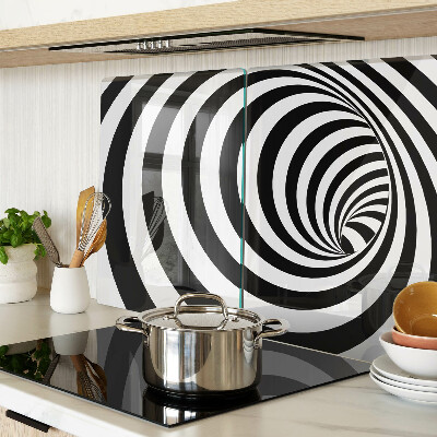 Chopping board Spiral motif in black and white