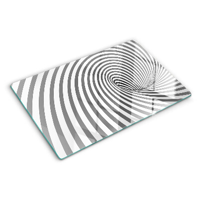 Chopping board glass Optical spiral motif