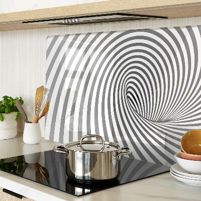 Chopping board glass Optical spiral motif