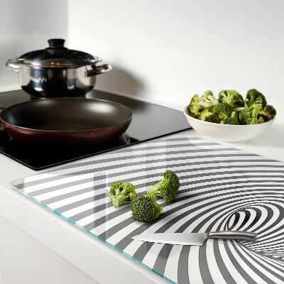 Chopping board glass Optical spiral motif