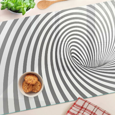 Chopping board glass Optical spiral motif