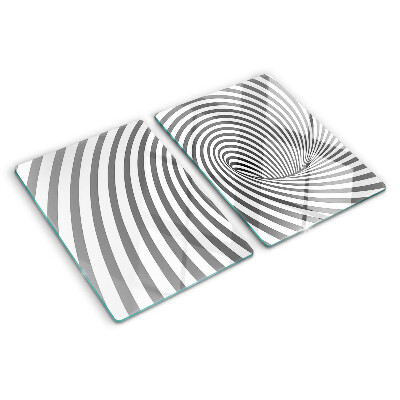 Chopping board glass Optical spiral motif