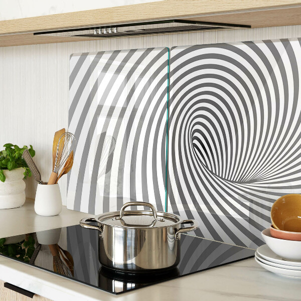 Chopping board glass Optical spiral motif