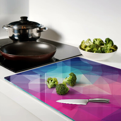 Cutting board Geometry in shades of pink and blue
