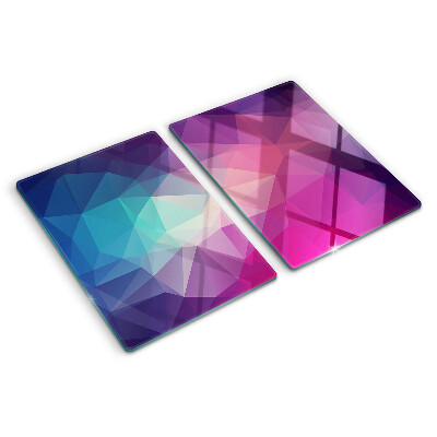 Cutting board Geometry in shades of pink and blue